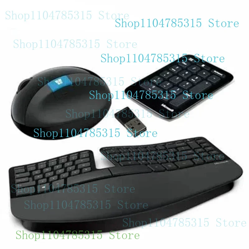 

For Microsoft Sculpt Ergonomic ergonomic desktop wireless keyboard and mouse set steamed bread set 99%new