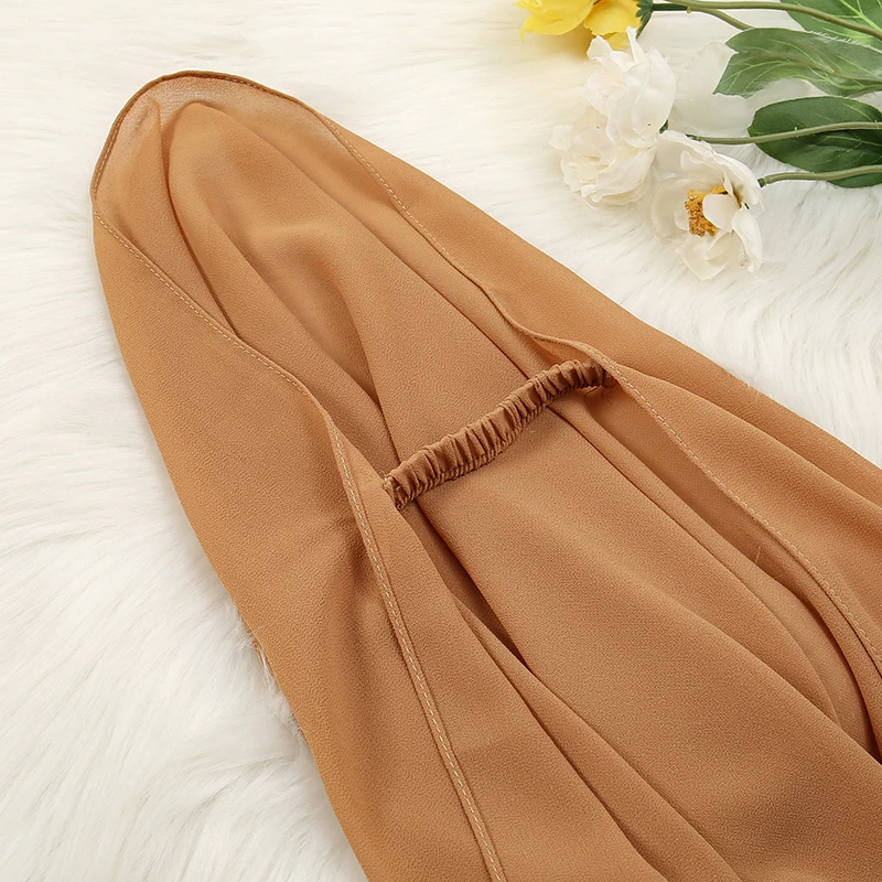 Muslimische Frauen Chiffon Hijab Schal mit Gummiband Instant Hijab für Frauen Kopftuch Wraps Islam Stirnband Turban Musulman Schal