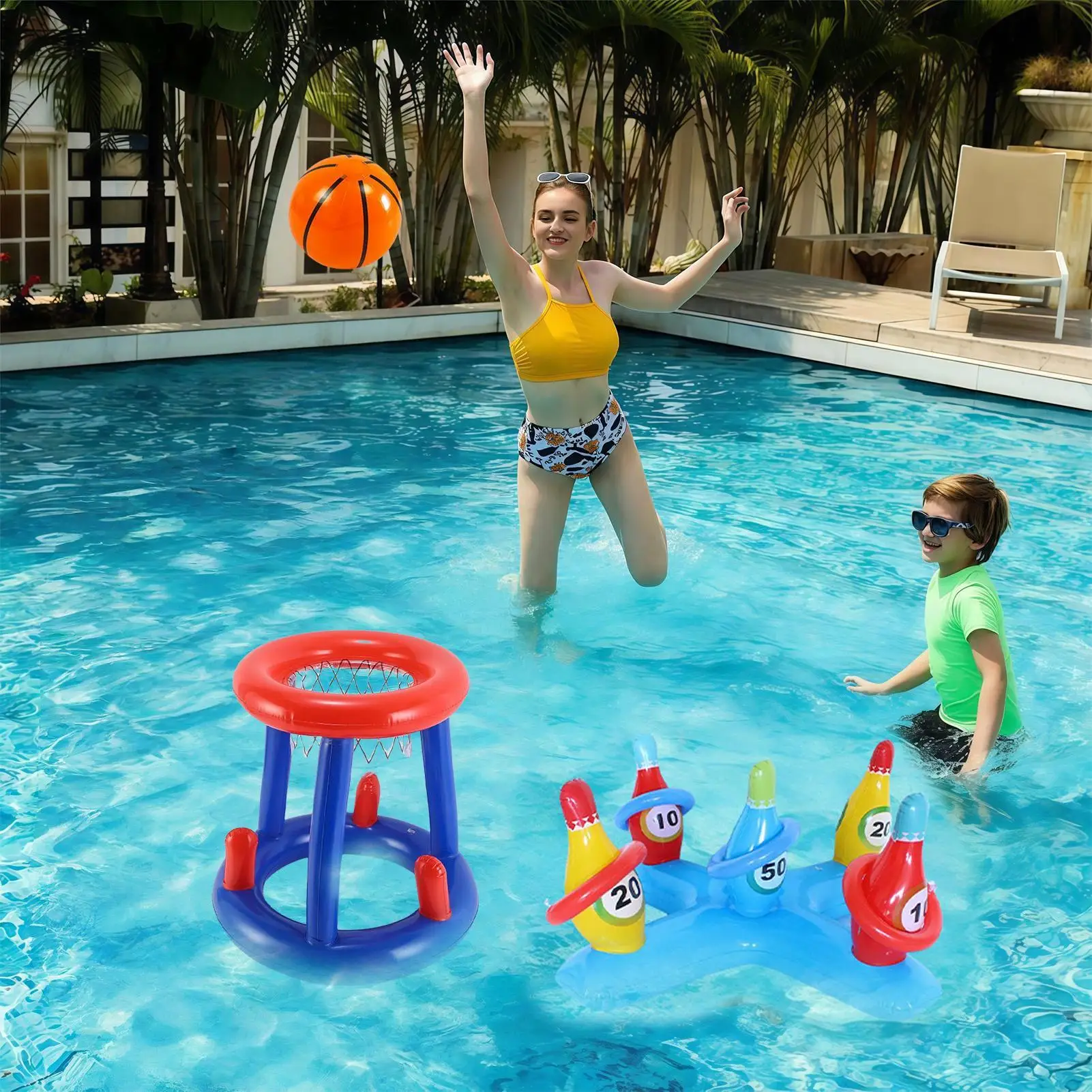 

Pool Ball Throwing Toy Floating Tossing Balls For Adult Kids Swimming Accessories Lightweight Throw Game Set For Children's Day