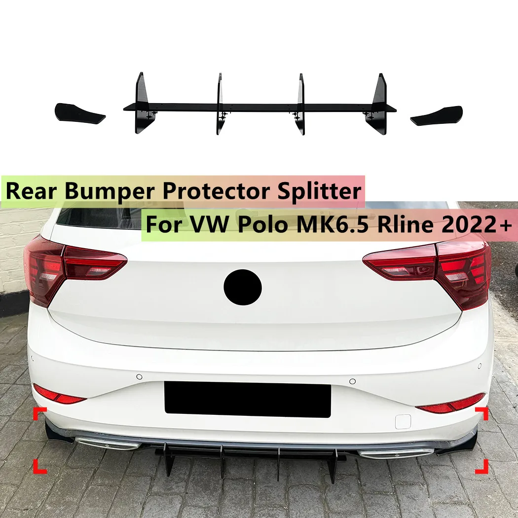 

Задний бампер автомобиля, диффузор, задние боковые разветвители, спойлер, обвесы, тюнинг для Volkswagen Polo MK6.5 Rline 2022+