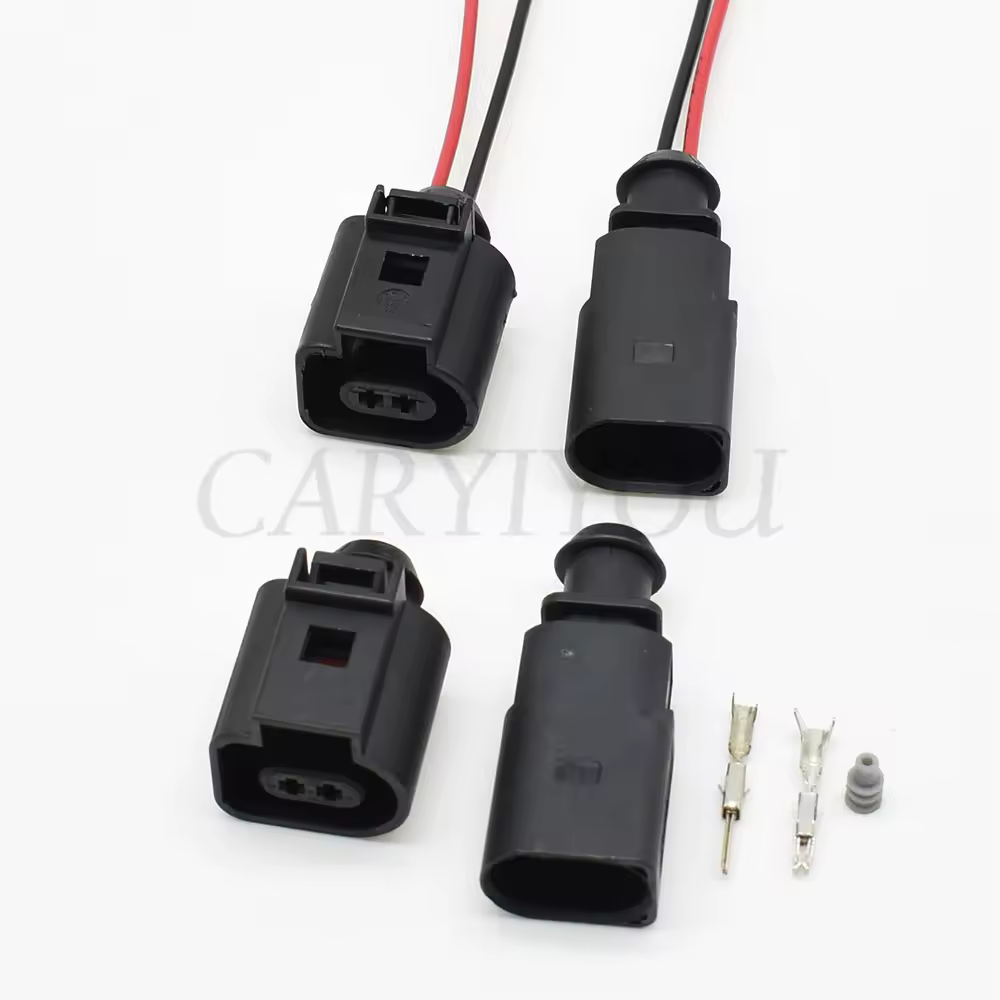 1 Juego de enchufe de Sensor de temperatura automático de 2 pines, enchufe de válvula de desinflado, cable eléctrico impermeable, conector de 1,5mm 1J 0973802 1J 0973702