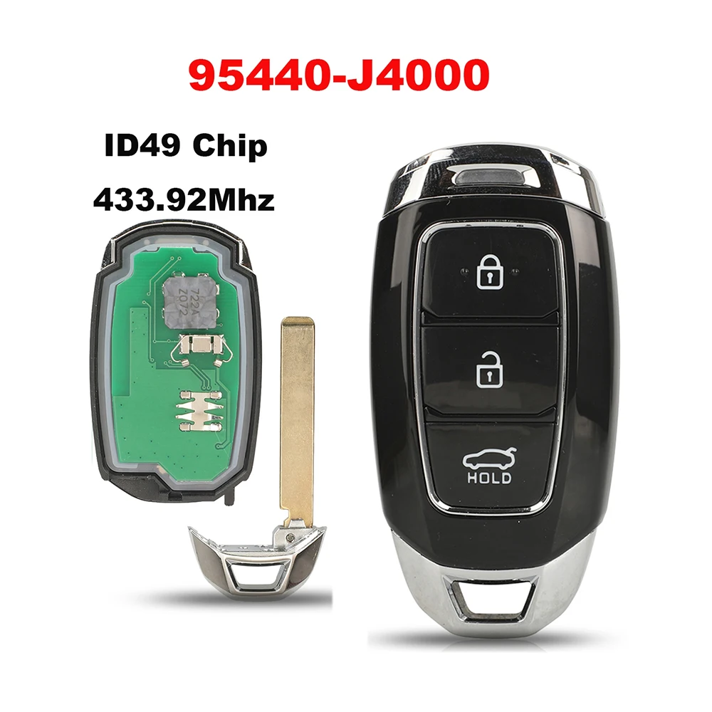 

jingyuqin New Remote Car Key 433.92MHZ ID49 Chip For Hyundai Celesta Elantra 2017+ 95440-J4000 Smart