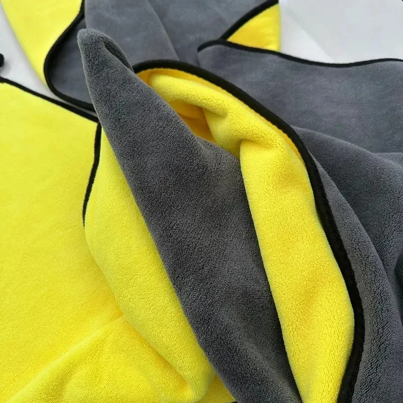 1/3/5PCS Microfiber Cleaning Towel Thicken Soft Drying Cloth Car Body Washing Towels Double Layer Clean Rags Car Accessories