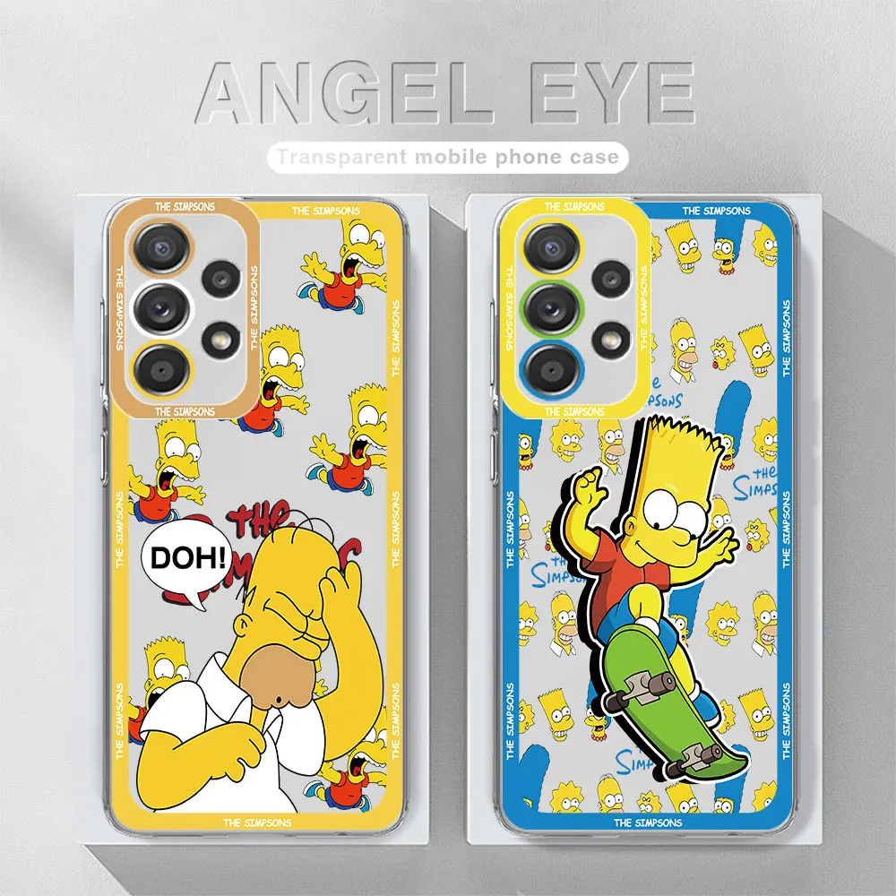 Coque souple et transparente pour téléphone Samsung Galaxy, motif Simpsons, Bart Simpson, pour modèles A15, A13, A24, A32, A33, A54, A55, A72, A12, 5G, A50