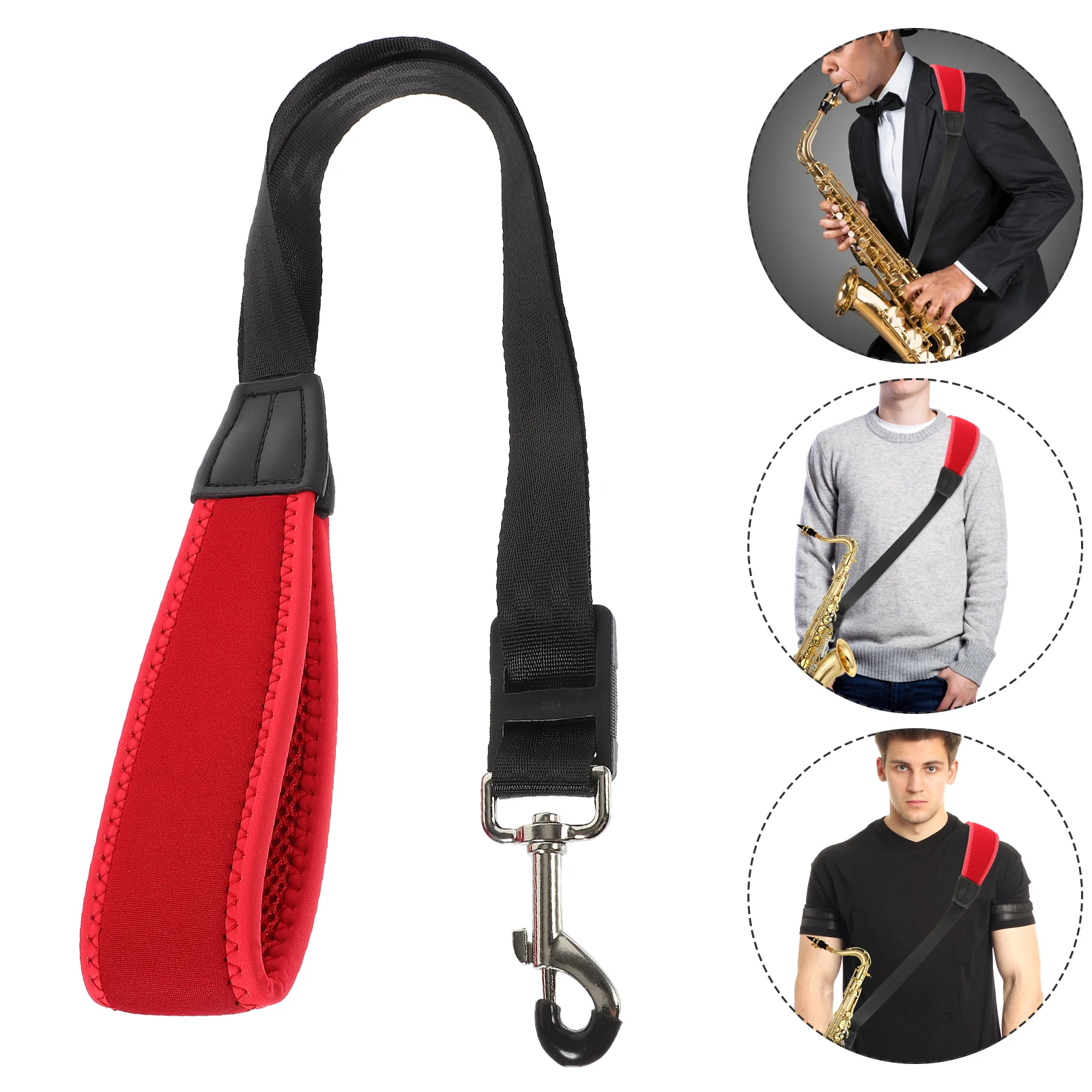 

Adjustable Saxophone Neck Strap for Alto Tenor Nylon Replacement Belt Durable Sturdy Comfortable Instrument Accessory for Sax