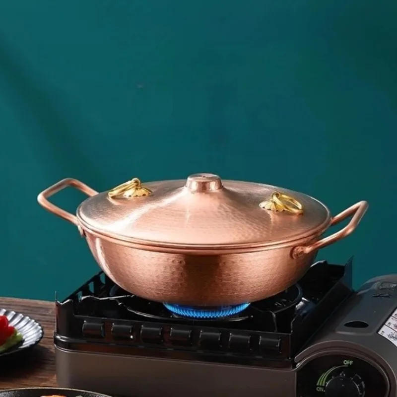 

Japanese-style Handcrafted Hammered Copper Pot Chinese Hot Pot Cookware Hotpot Beijing Meat Gas Stove Hot Pots Copper Cookware