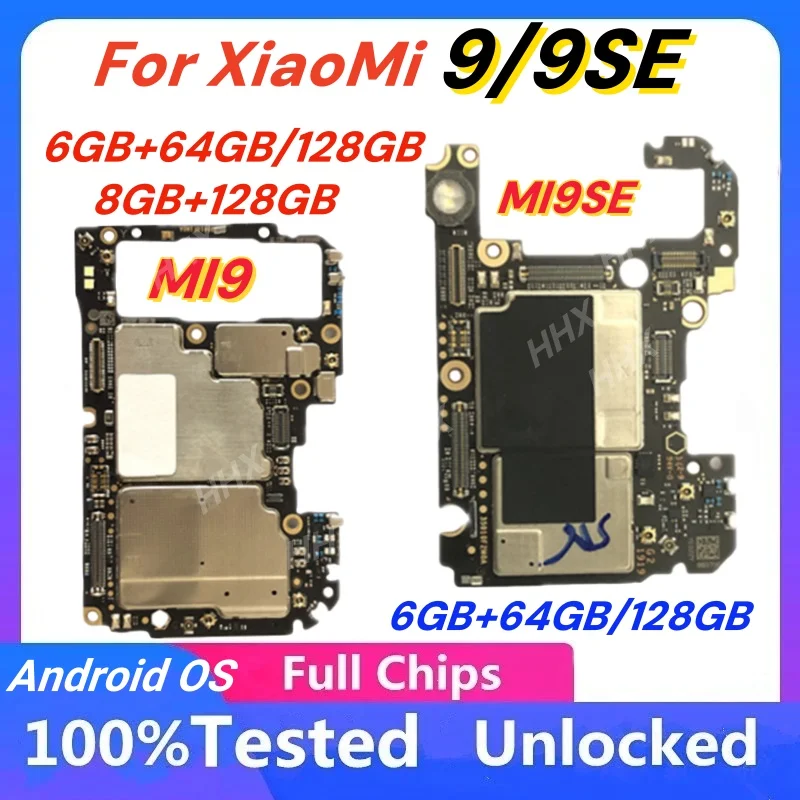 Original Unlocked Xiaomi Mi9 Mi9 SE Logic Board 64GB 128GB