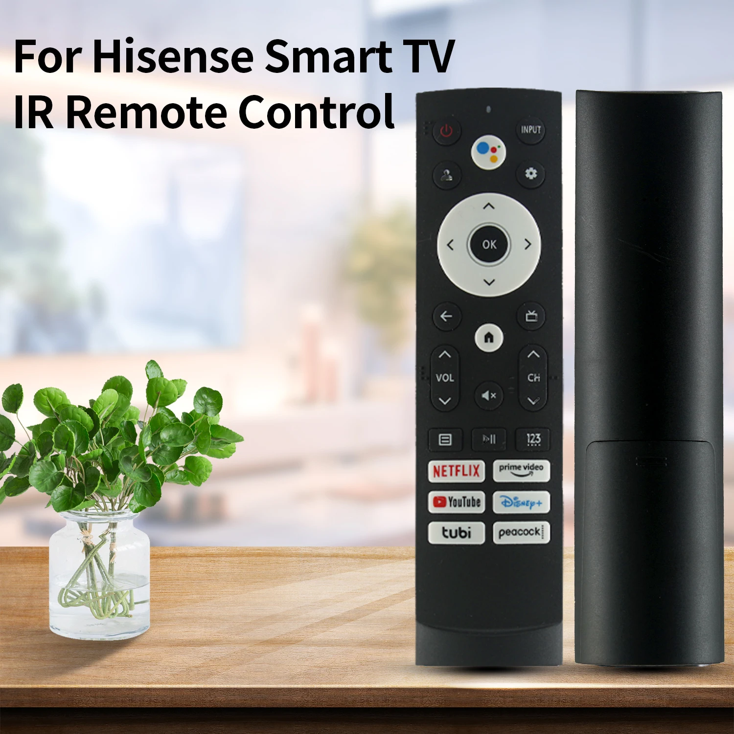 New HE001Replacement Remote Control for Hisense 4K UHD Android Smart TV with Netflix Prime Video Disney tubi HotKeys