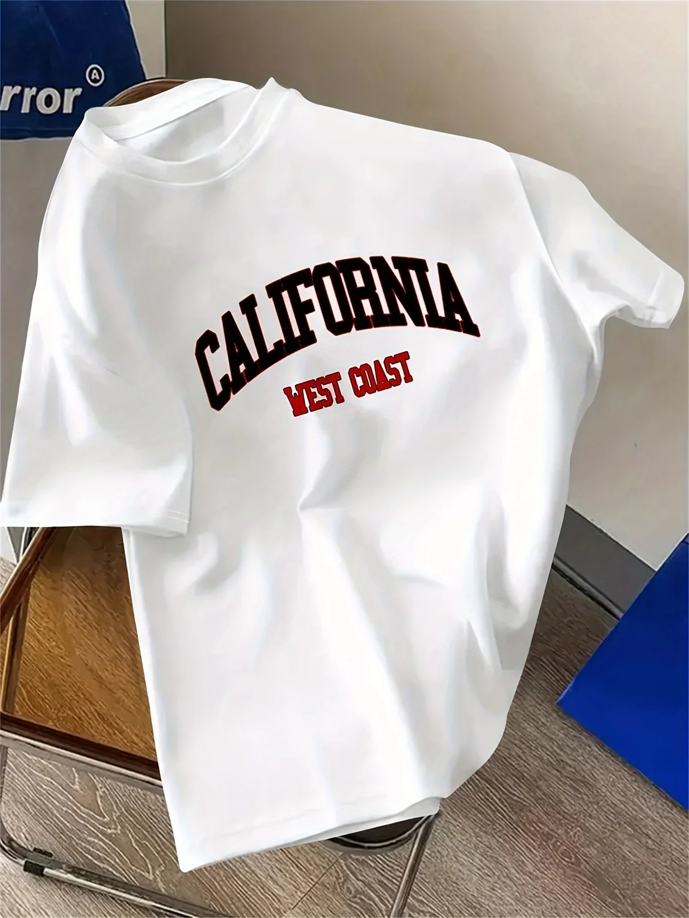 California West Coast Varsity Style Print on Premium 100% Cotton Mens T shirt Perfect for Summer Casual Streetwear