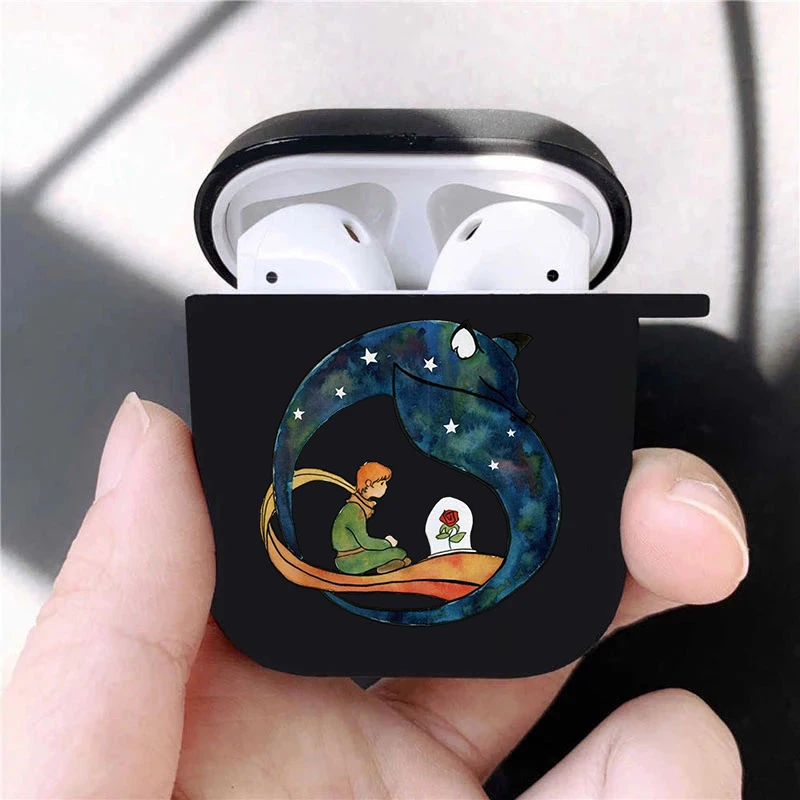 Cute Anime The Little Prince Soft silicone TPU Case For NEW AirPods 1 2 3 Pro 2 Black Wireless Bluetooth Earphone Box Cover