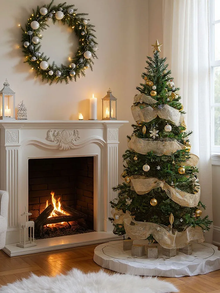 

for Christmas Tree Garland Craft Decorations 2 Rolls Decorative Mesh Ribbon Metallic Foil Deco Mesh Christmas Mesh Ribbon