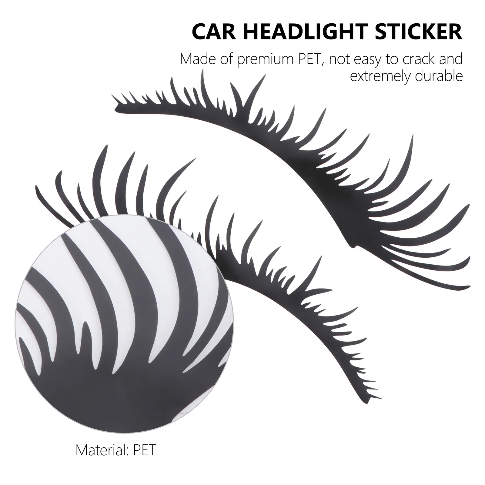 

2Pairs Car Headlight Eyebrow Sticker Durable Pet Material Easy Installation Car Styling Scratch Protection Decoration Body Vinyl