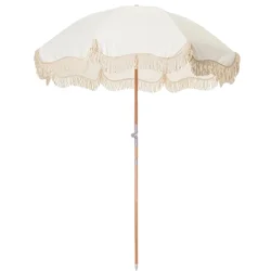 Beach umbrella with tassels/bohemian style custom luxury portable 8 feet, vintage tassel sunshine outdoor