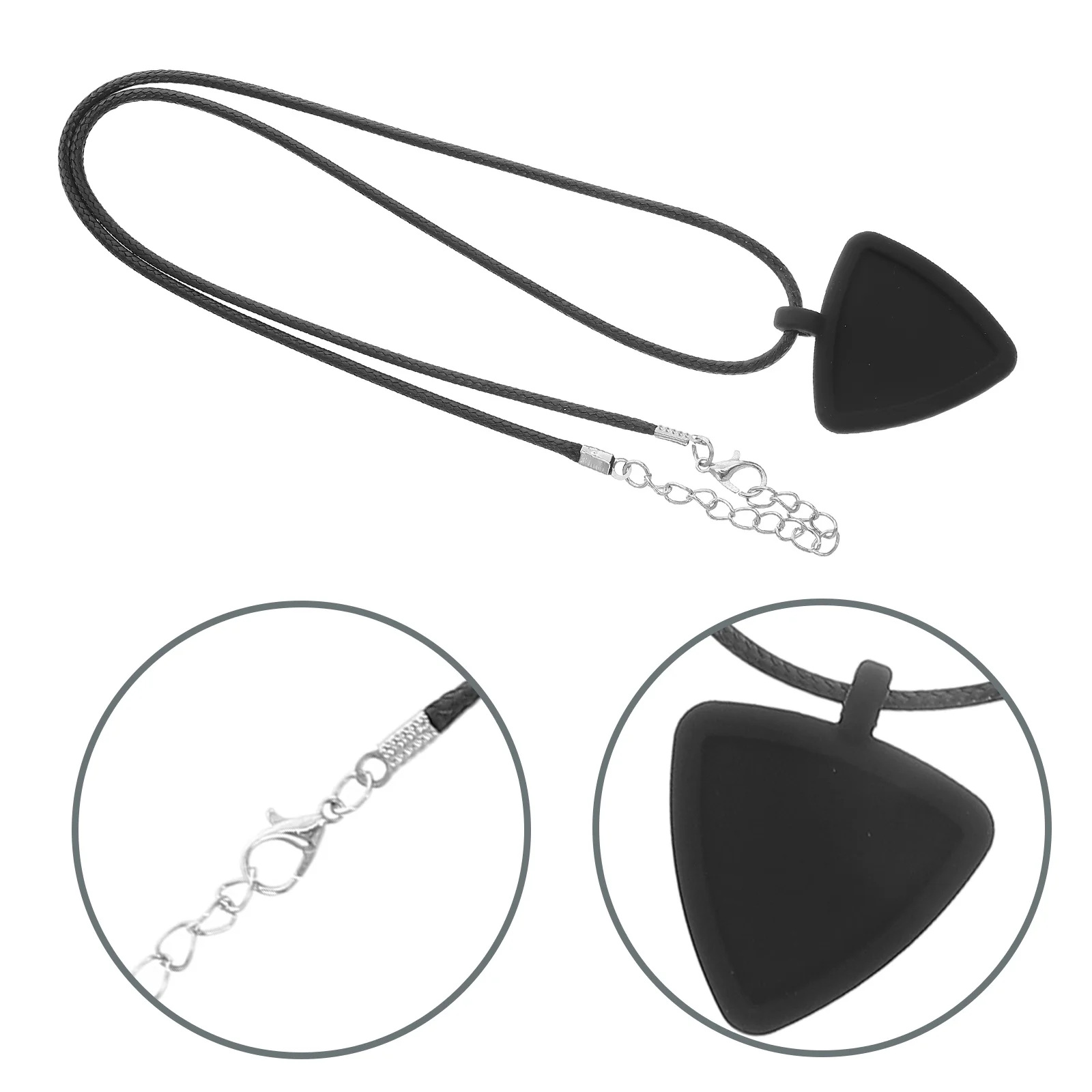 

Silicone Guitar Pick Holder Necklace Double-Sided Base Plectrum Storage Hanging Sleeve Triangle Pendant Guitar Picks Storage