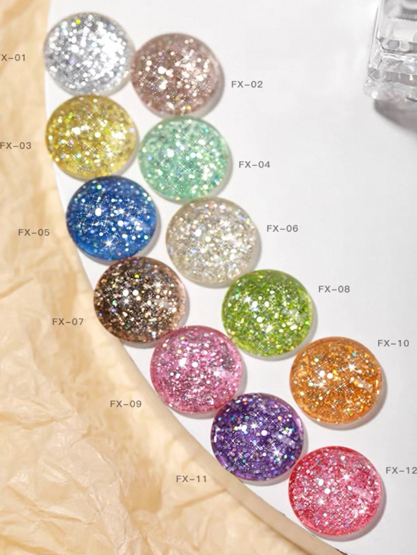 

12 шт., 2025 горячий торт, модный УФ-гель для дизайна ногтей с красочным звездным блеском, тонким блеском, большими и маленькими блестками, прозрачные ногти
