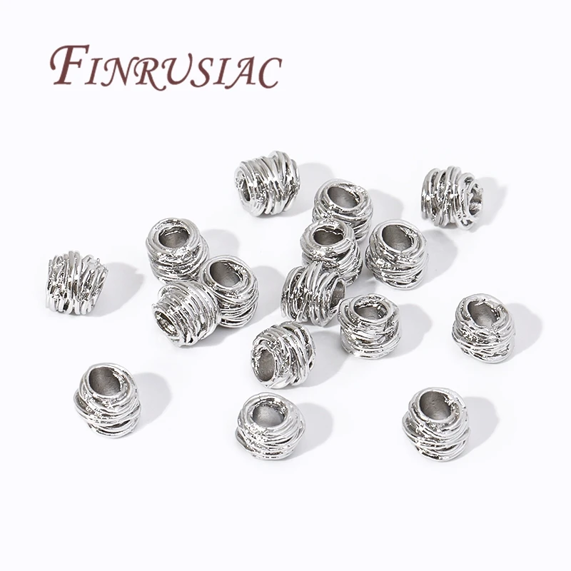 스페이서 비즈, 18K 리얼 골드 도금 팔찌 액세서리, 구슬 분리기, DIY 보석 만들기 용품, 원형 비즈