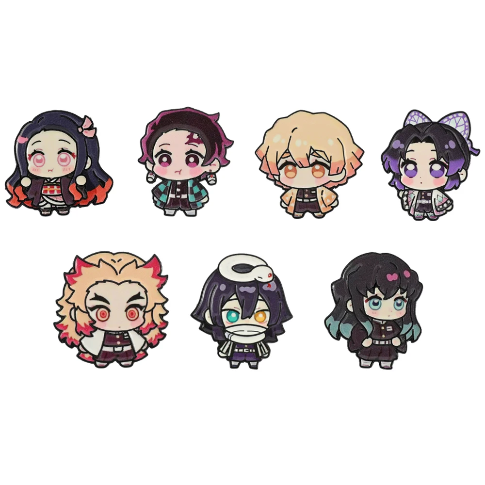 7 Pcs ​​Characters Demon Slayer​​ Brooch​ Cute Nezuko Kamado Badge Jewelry Clothing Backpack Accessories Gift for friend