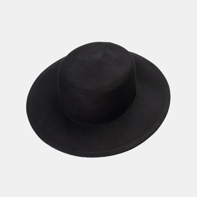 Fashionable Casual Style Wool Felt Hat with Beaded Chain, Warm Wool Felt Hat with Unique Shape