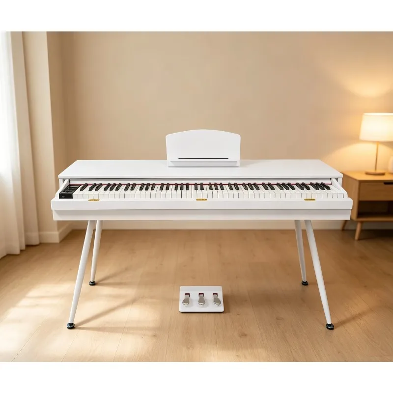 Musical Pianos 88-Key Hammer Action Digital Piano with Full Size Weighted Keyboard for Beginners, Educational Use