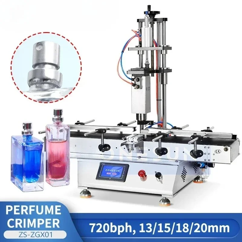 

Zonesun Automatic Perfume Bottle Crimper Tabletop Crimping Machine Perfume Bottle Sealing Equipment ZS-ZGX01