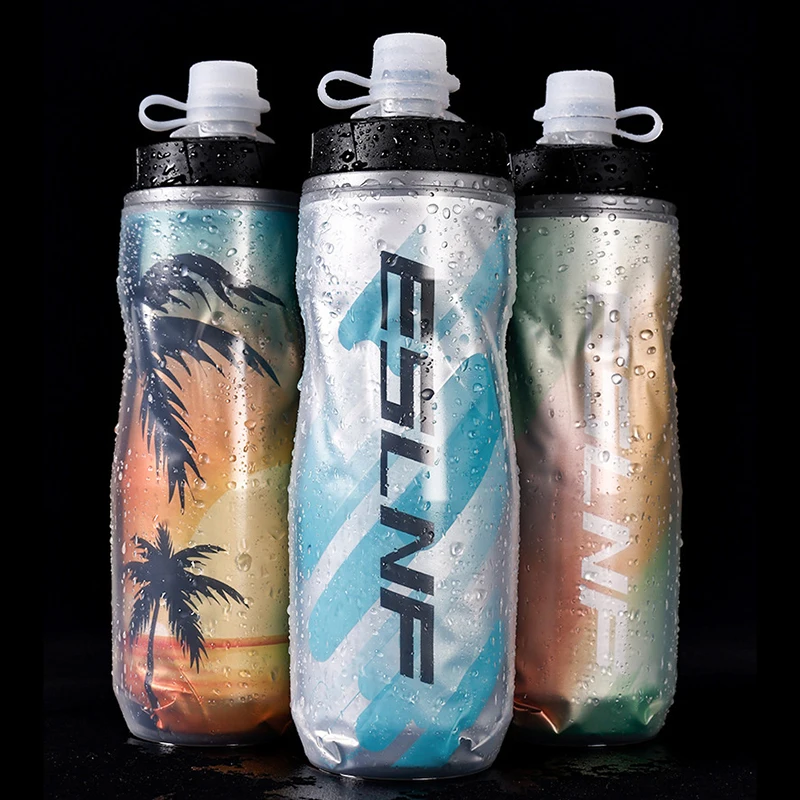 Bicycle Water Bottle 610ml Keep Ice Large Capacity Water Cup Three Layers Of Heat Insulation