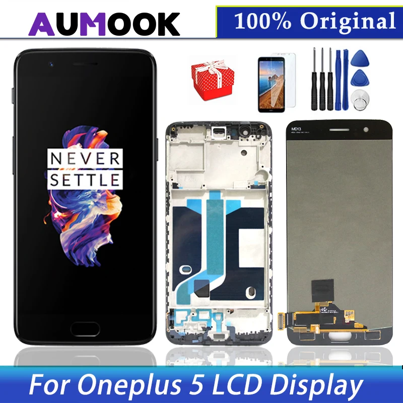 

Top Original 5.5" AMOLED Display For Oneplus 5 LCD Display Touch Screen Digitizer Assembly For 1+5 A5000 LCD Replacement