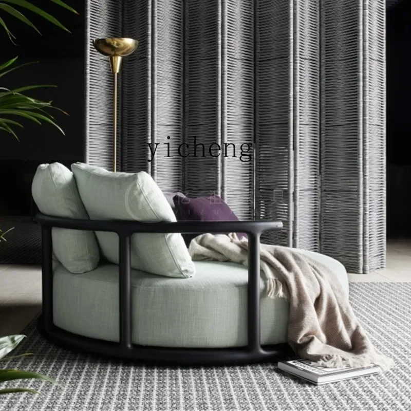 Z-7   New Chinese Creative Solid Wood Round eisure Sofa ight uxury Reception Sofa Furniture sofas for living room