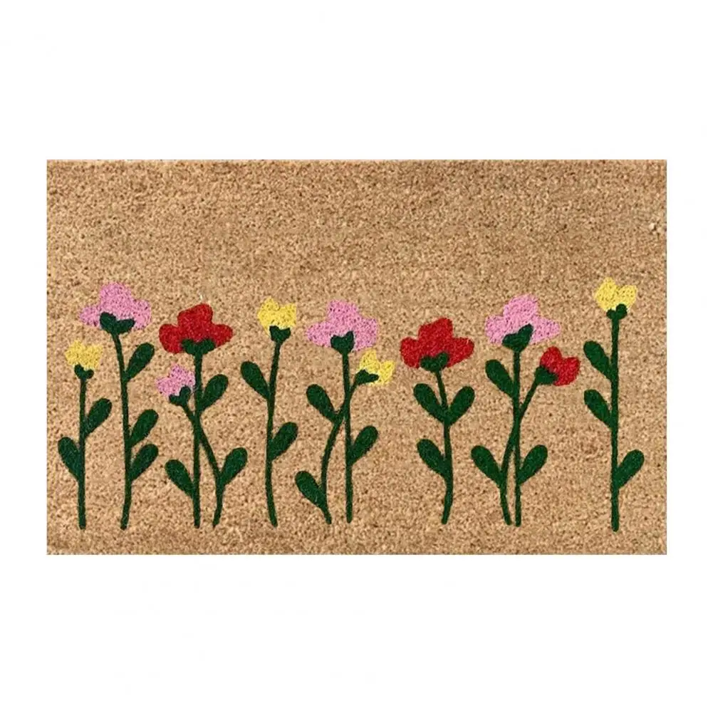 

Entry Door Carpet Floral Print Decorative Floor Carpet Door Mat Highly Absorbent Non-slip Indoor Welcome Mat Durable for Home