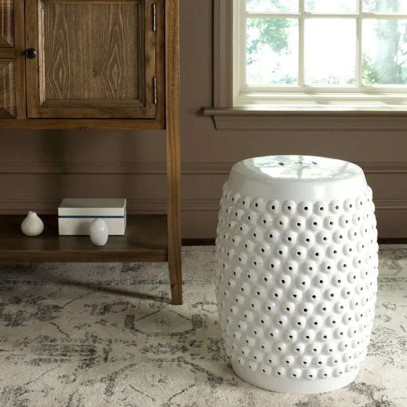 American Countryside Modern Hollow Porous Antique Artistic Ceramic Round Stool