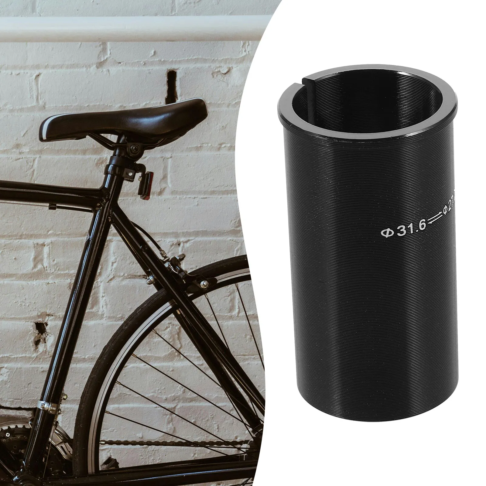 

Bike Seat Tube Reducer Sleeve 27.2mm to 31.6mm 60mm Aluminum Durable Road Bike Supplies Post Adapter Shim Conversion