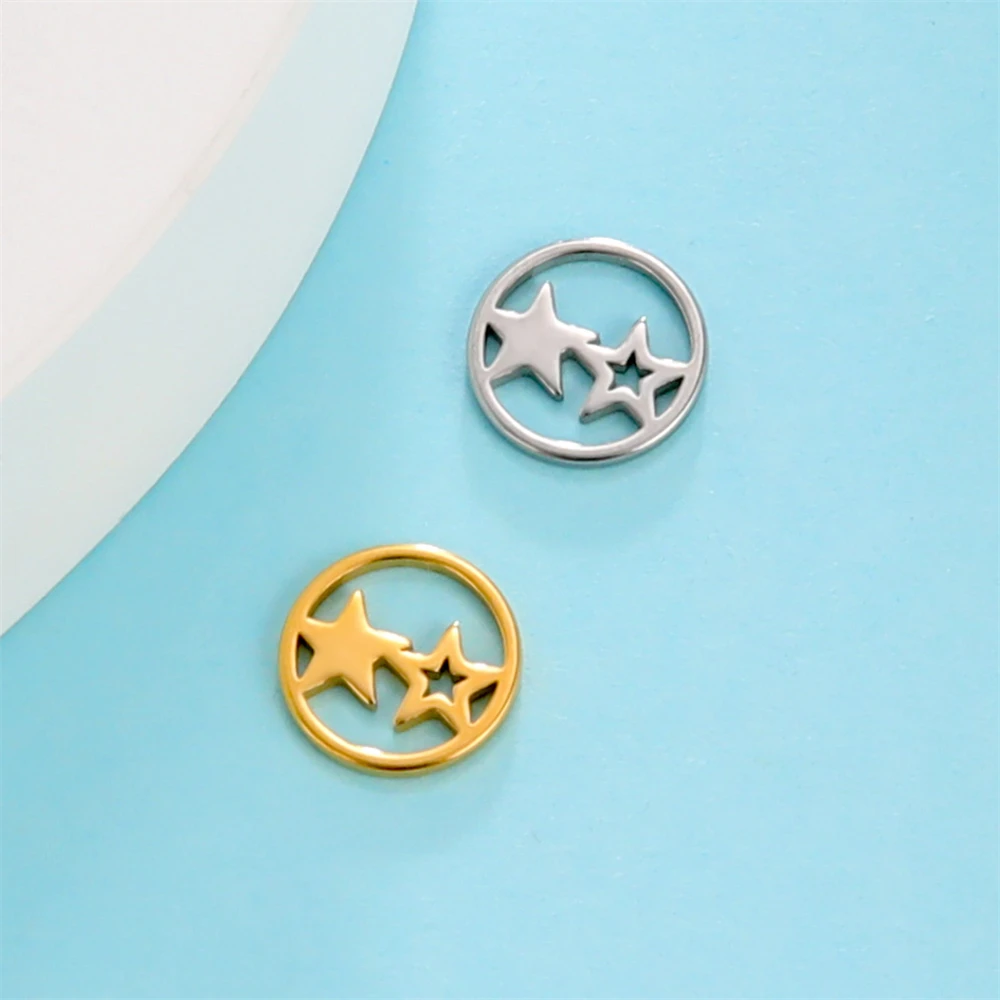 

Wholesale 5pcs/Lot Stainless Steel Gold Color Stars Charms Pendant For Earrings Bracelet Necklace DIY Jewelry Making Accessories