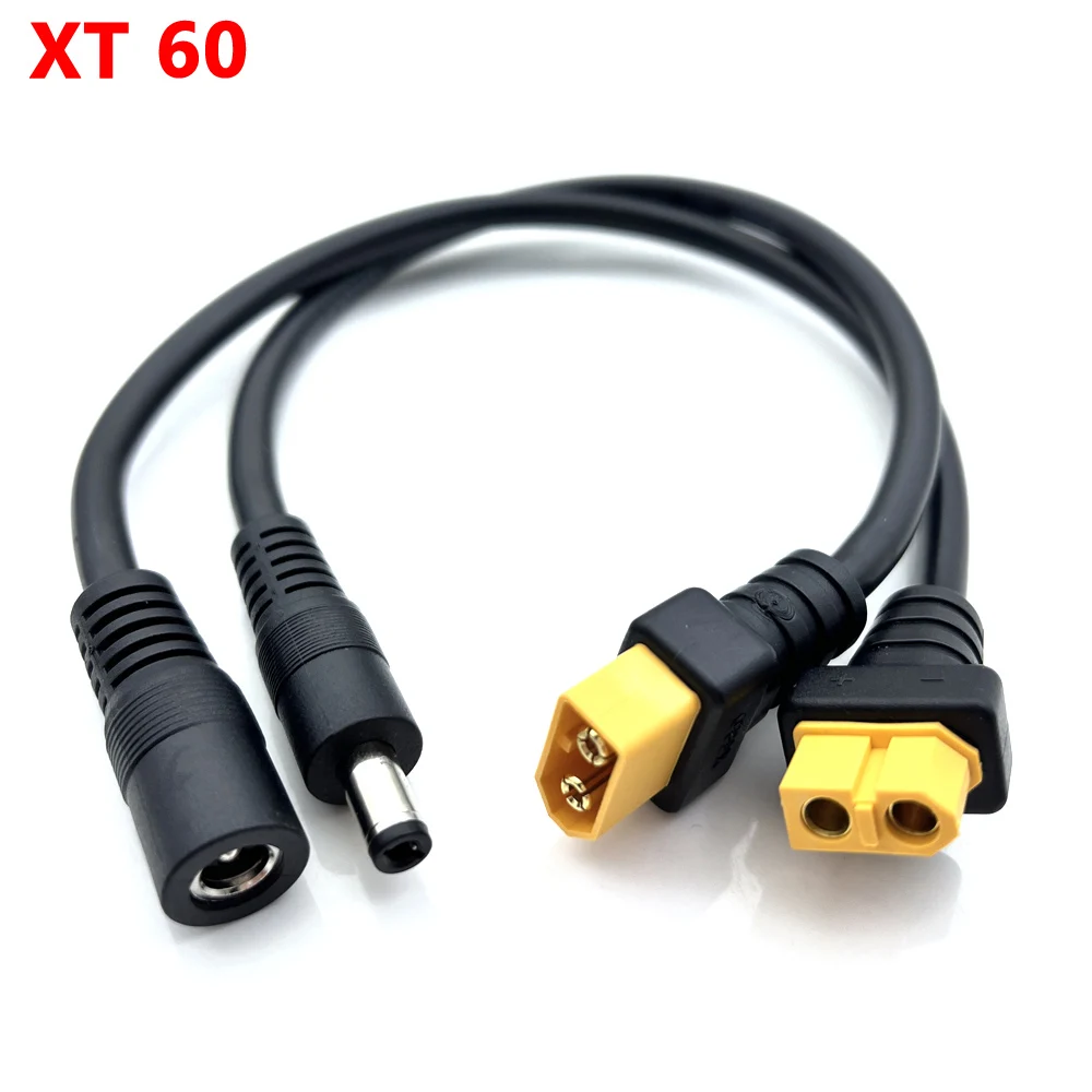 1pcs Ultra-soft XT60 Plug Male Female Connector to DC 5525/DC5521 Power Cable for Fly FPV Multirotor Field Repairs Apply