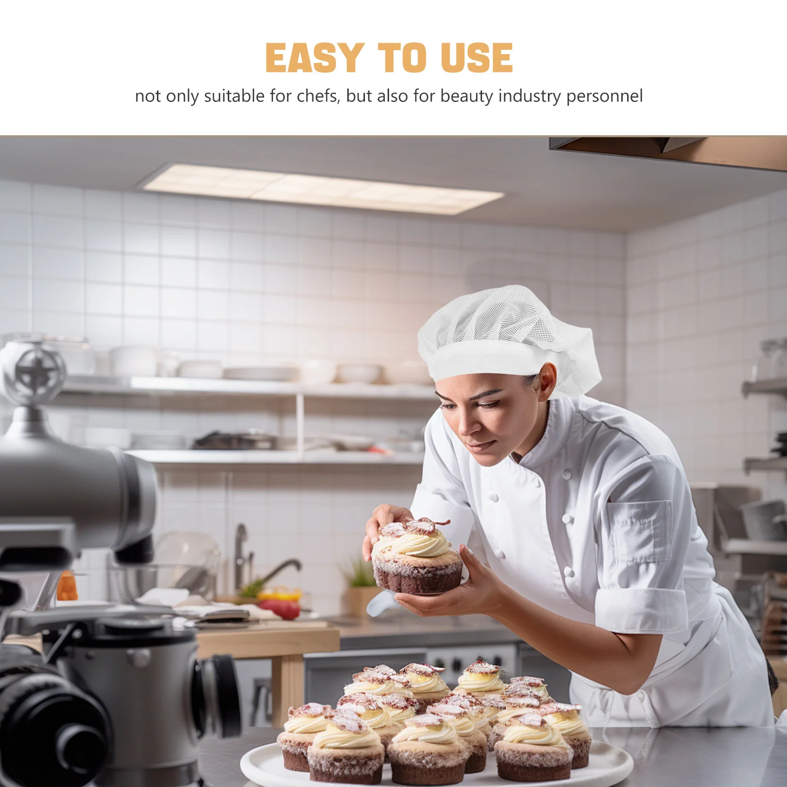 2 pièces chapeau de Chef cuisine respirant maille élastique casquettes de cuisine unisexe Service alimentaire chapeau de travail réutilisable lavable casquettes de Service alimentaire