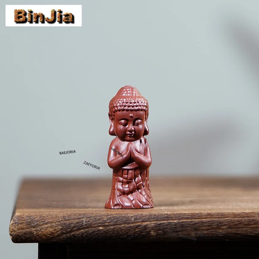 Purple Clay Buddha Body Tea Pet Ancient Tea Spirit Tea Figurine Play Toys Tea Statue Ornaments Chinese Tea Set Supplies Craft