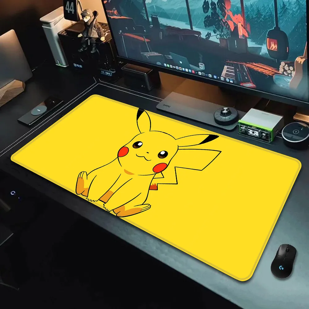 Alfombrilla de ratón Cute baby-Pikachus con impresión HD para jugadores de ordenador, alfombrilla de ratón antideslizante con borde de bloqueo XXL90x40cm, teclado, alfombrilla de escritorio para PC