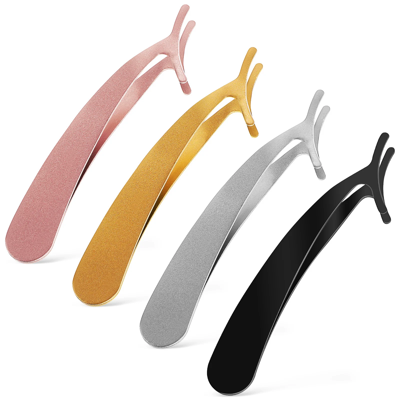 

4Pcs Lash Tweezers for Eyelash Extensions Professional False Eyelash Applicator Metal Tool Ergonomic Design Precise Adjustment