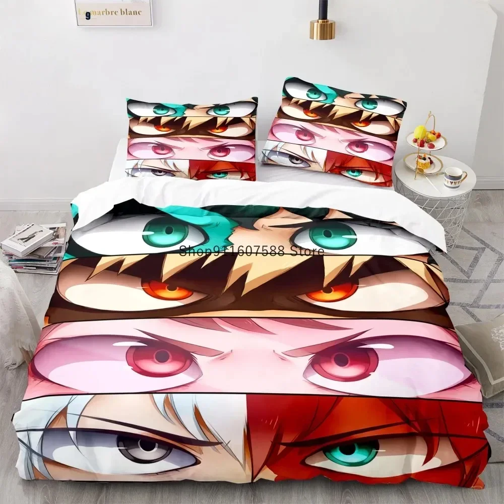 New Anime My Hero Academy Bedding Set Anime Characters Duvet Cover Set 3D Quilt Bed Set Queen King Size Boys Home Textile