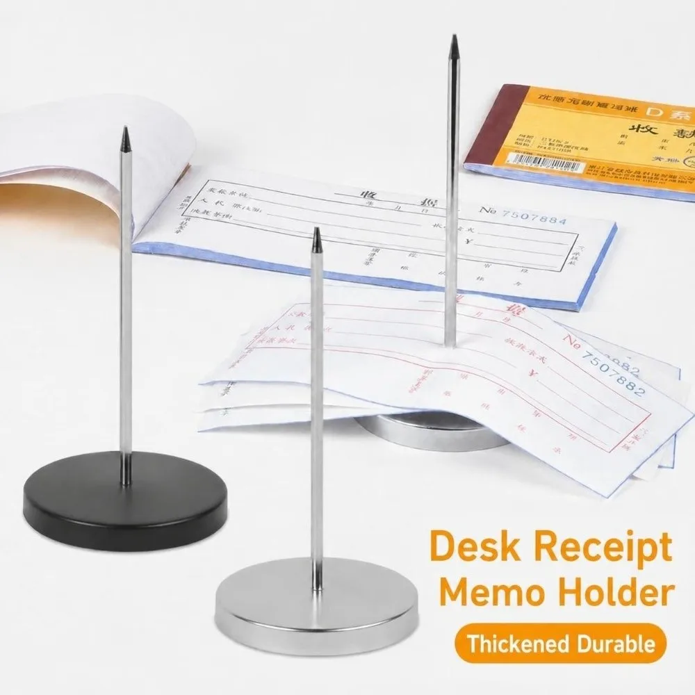 1/2Pcs Portable Metal Receipt Ticket Spike Holder Non-slip Multifunctional Paper Bill Fork Paper Memo Holder Restaurant
