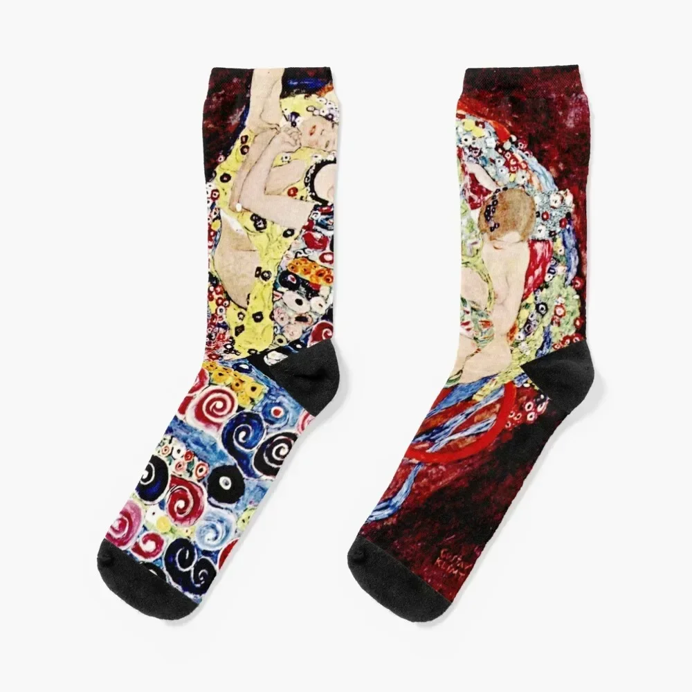 The Virgin by Gustav Klimt| Art Nouveau Symbolism Socks floor christmas gifts short Ladies Socks Men's