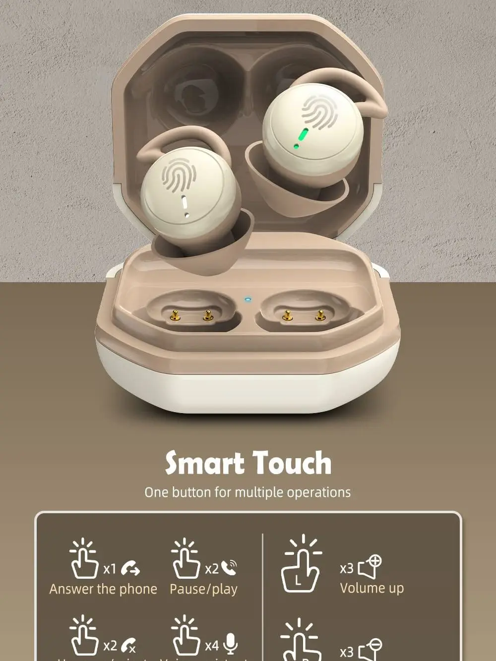 Slaapoordopjes Bluetooth Mini onzichtbaar Kleine Bluetooth-oordopjes Mini Comfortabel Geluidswerend voor zijslaap thuiswerk - afbeelding 2