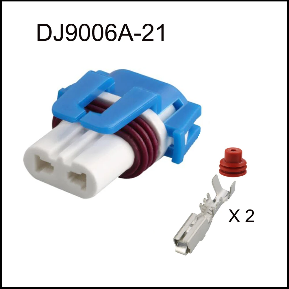 

100SET DJ9006A-21 ceramic car wire connector Harnes cable 2 pin automotive waterproof plug Include terminals seal