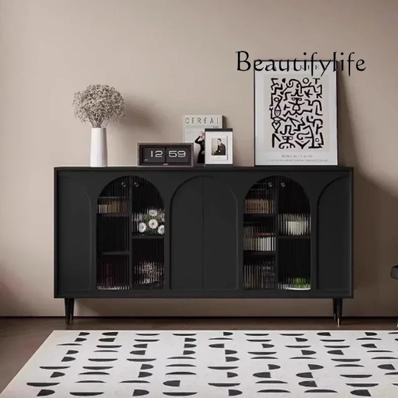 BJ Custom Handles Luxury Cabinet Modern Design Black Nordic Storage Cabinet Closet Kitchen Wooden Armoire De Rangement Furniture