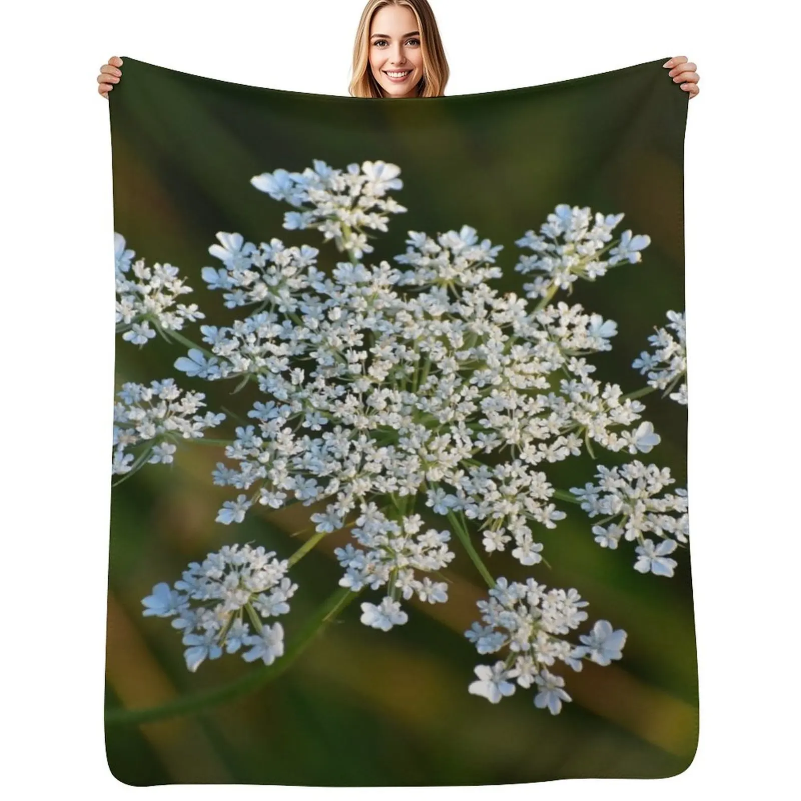 

Queen Anne's Lace Throw Blanket Soft Bedroom Blanket for Night Sleeping