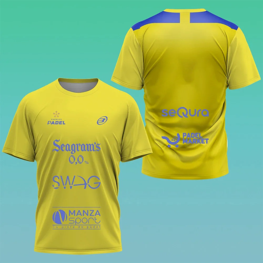 New Men's T-shirt Summer Fashion Tennis Print Short-sleeved Badminton Table Tennis Quick-drying Short-sleeved Men's Sportswear