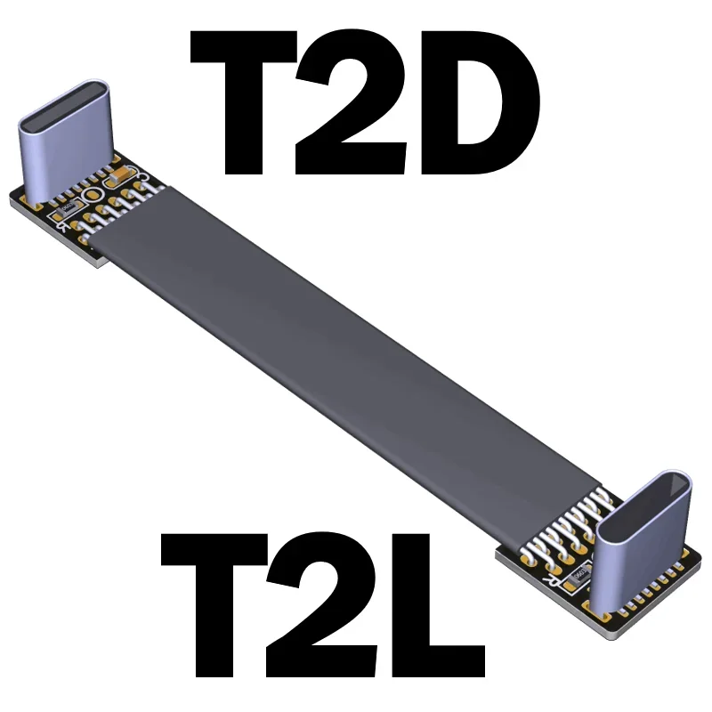 Curto preto ffc usb c fpv plano fino fita fpc cabo de carregamento usb 2.0 tipo-c 90 graus para USB-C 480m.bps