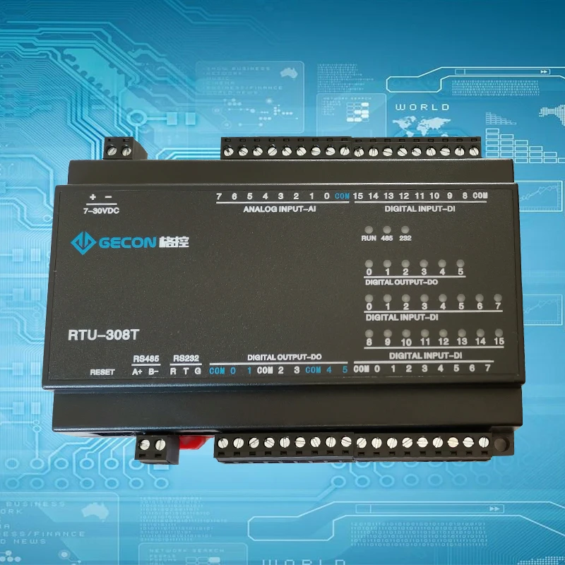 8AI+16DI+6DO MODBUS RTU RS485 module 6-way relay 16-way switch input 8-way analog input