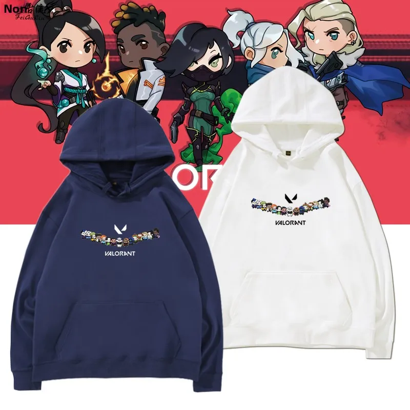 

Толстовка оверсайз с тематикой игры Valorant для студентов, осенне-зимняя, повседневная, удобная, из хлопка и полиэстера, с капюшоном