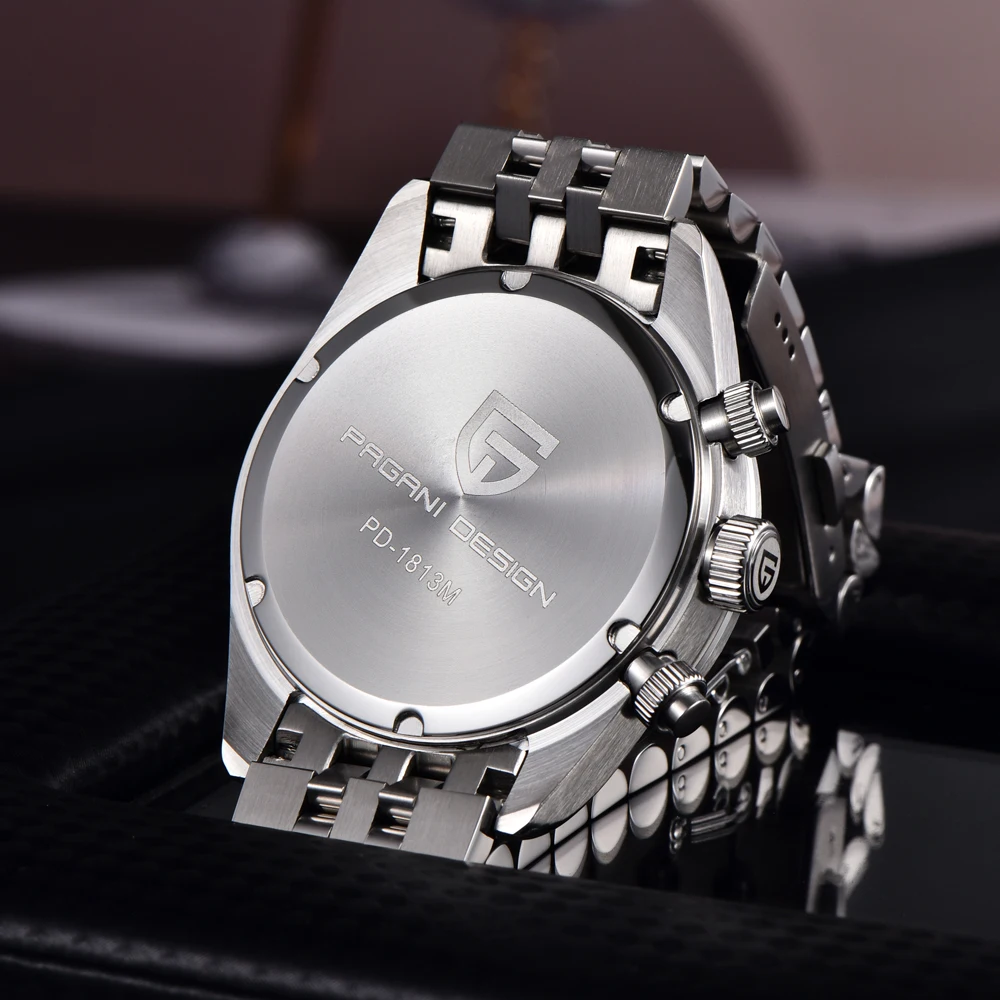 PAGANI DESIGN Men Watches New Pink BB Panda Dial Chronograph Fashion Luxury Quartz Watch For Men VK64 Movt Waterproof Watch 2026 view 5