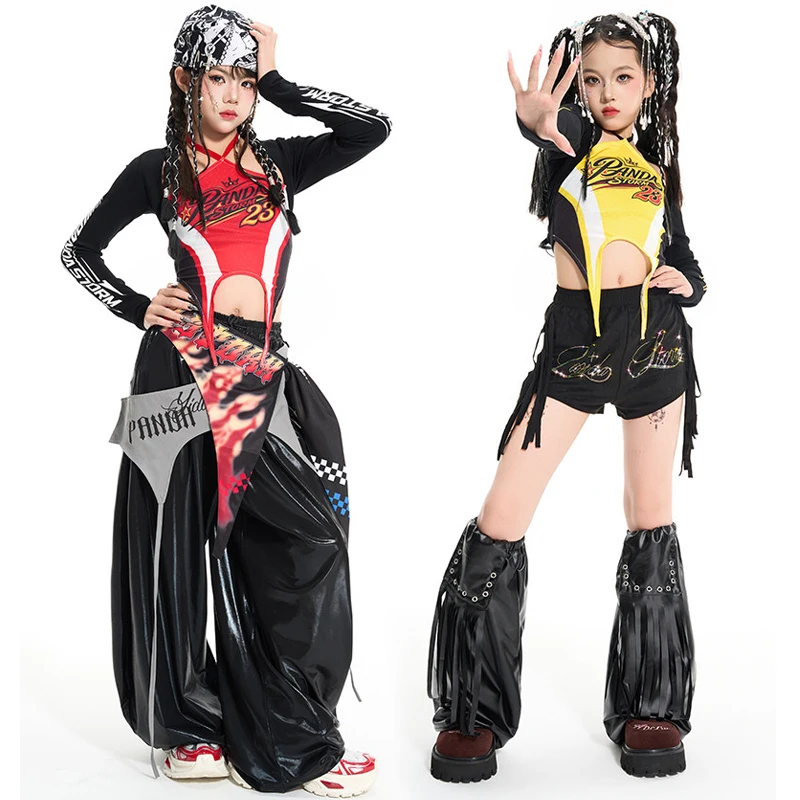 New Group Performance K-pop Outfit Kids Cool Hip Hop Clothing Children'S Ballroom Dance Costume Street Dance Wear XS12040