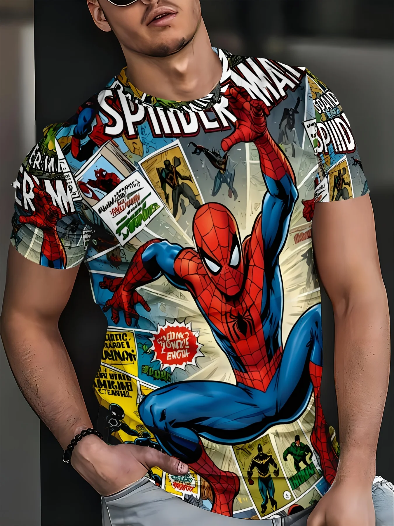 

Marvel Spider-Man Graphic T-Shirt Men Superhero Spiderman Clothes